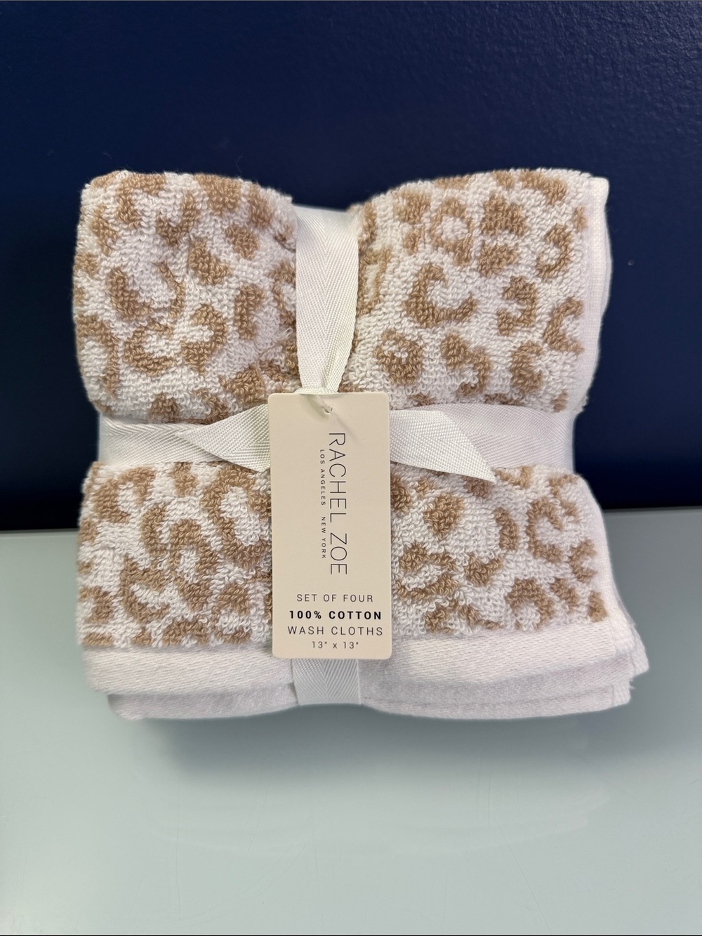 NWT Rachel Zoe Cheetah Print Wash Cloths